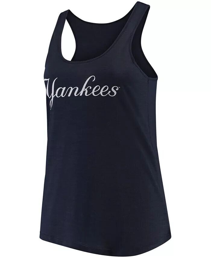 

Женская темно-синяя майка больших размеров New York Yankees Swing For The Fences Racerback Soft As A Grape