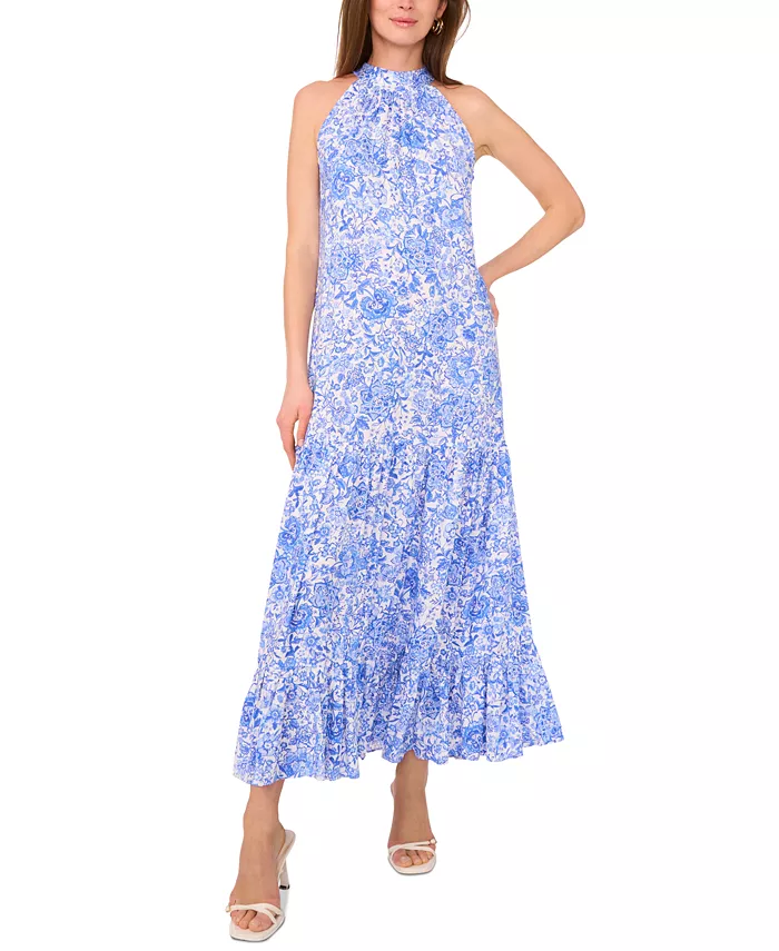 

Женское платье макси Oscar с запахом и ярусами Vince Camuto, синий