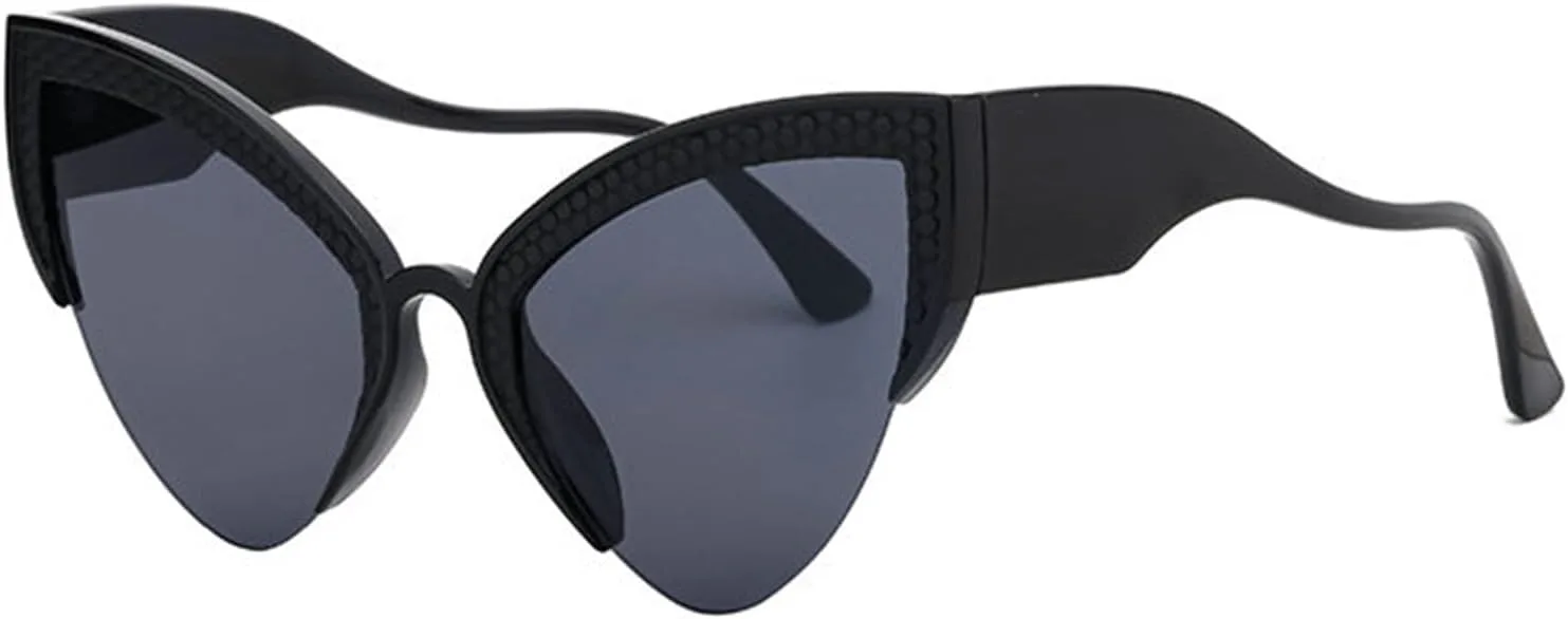 

Солнцезащитные очки Willochra Y2k «Кошачий глаз» для женщин, роскошные винтажные полуободковые солнцезащитные очки в стиле ретро с защитой от УФ-излучения UV400, C1