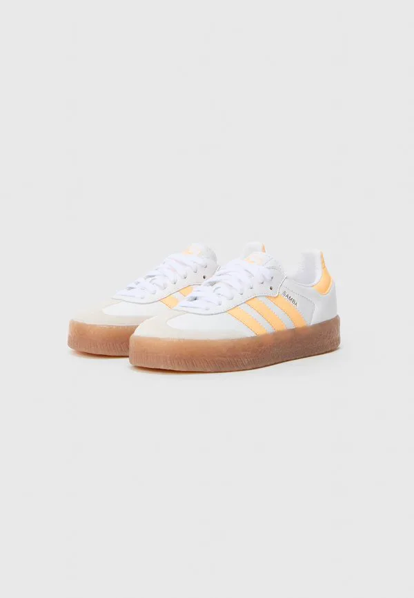 Кроссовки унисекс sambae Adidas Originals, White/Acid Orange/Gold-Coloured — фото 2