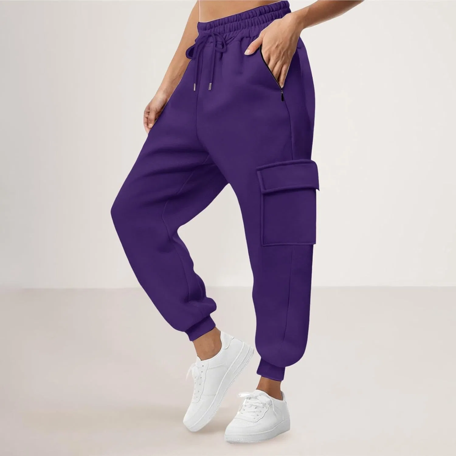 Спортивные брюки карго, женские, с высокой талией, Purple — фото 2