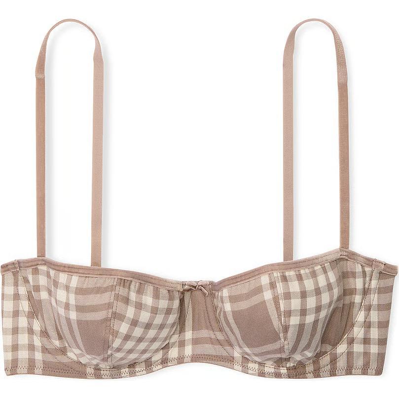 

Victoria's Secret Розовый праздничный фланелевый бюстгальтер балконет без подкладки / LCPP бюстгальтер женский Ice Coffee клетчатый принт