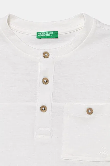Футболка детская с коротким рукавом United Colors of Benetton, белый — фото 3