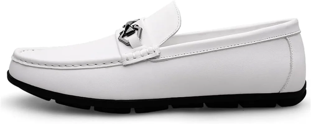 Мужские повседневные туфли-лоферы Loafer Premium из натуральной кожи, без шнурков, для вождения, легкие, дышащие, мягкие Abborora, белый
