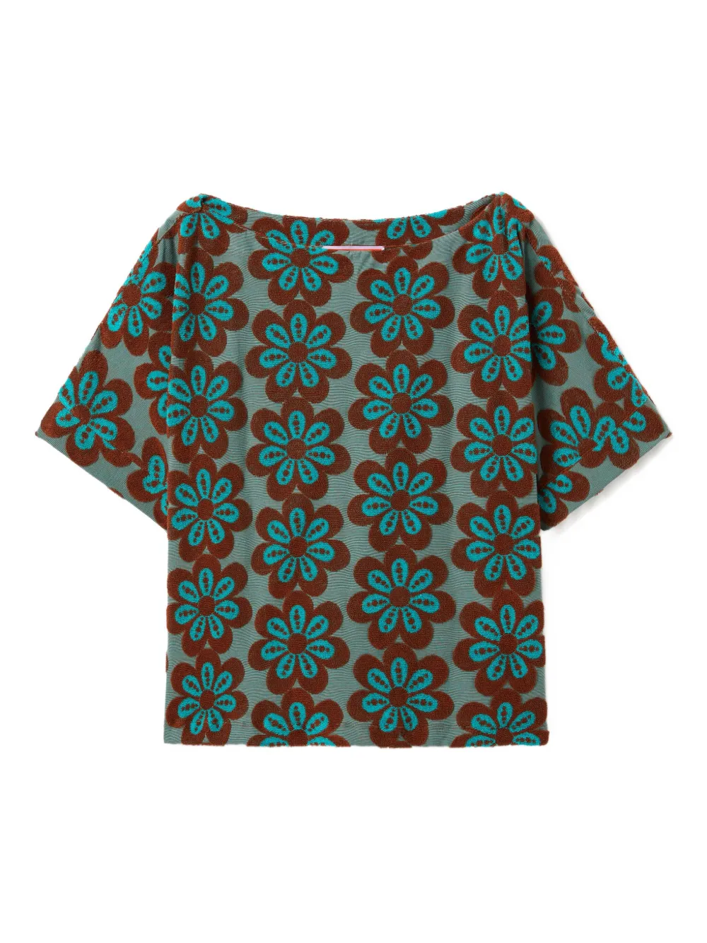 

Футболка Meditation вязки интарсия с вырезом-лодочкой La DoubleJ, зеленый