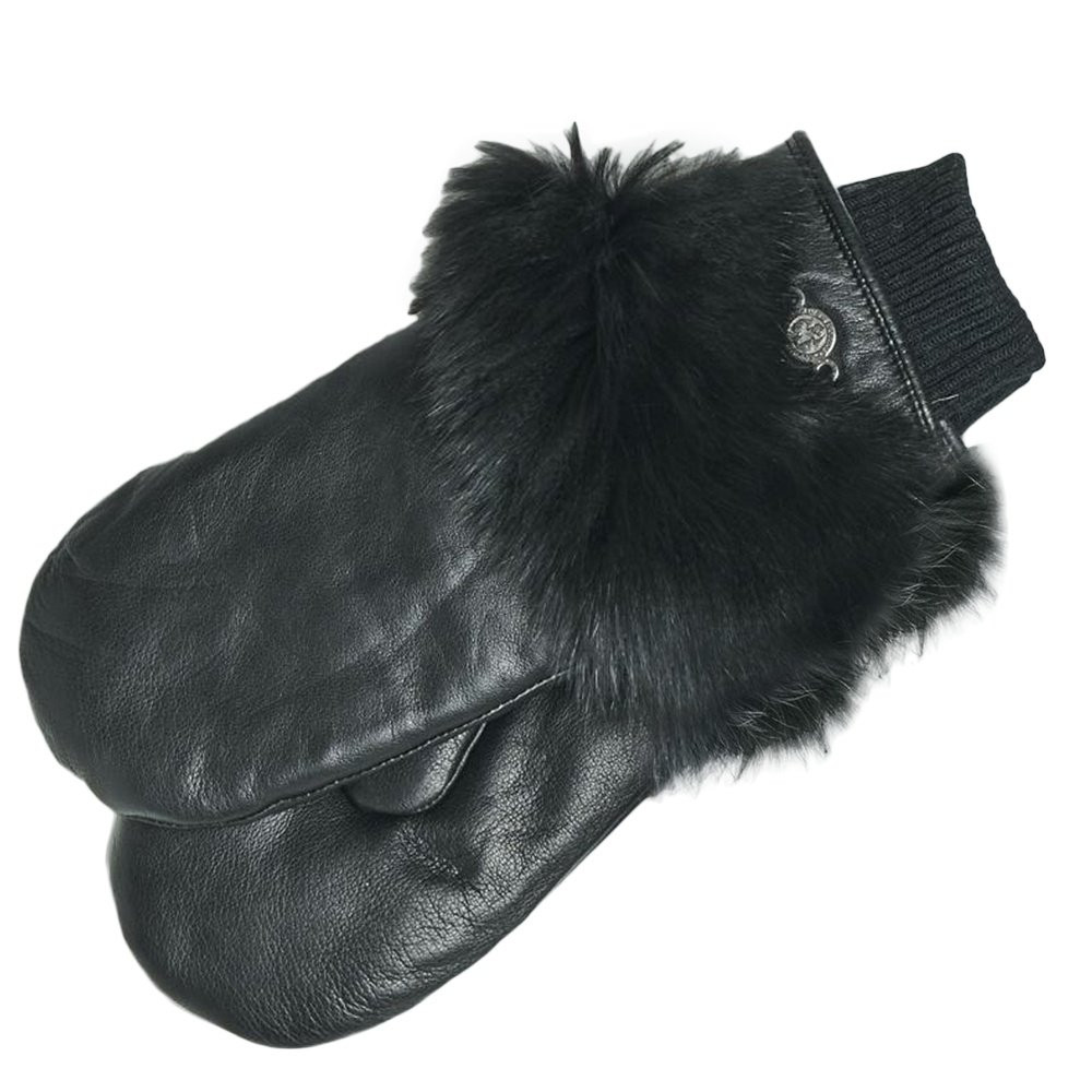 

Кожаные перчатки Harricana с натуральным мехом (женские), Black