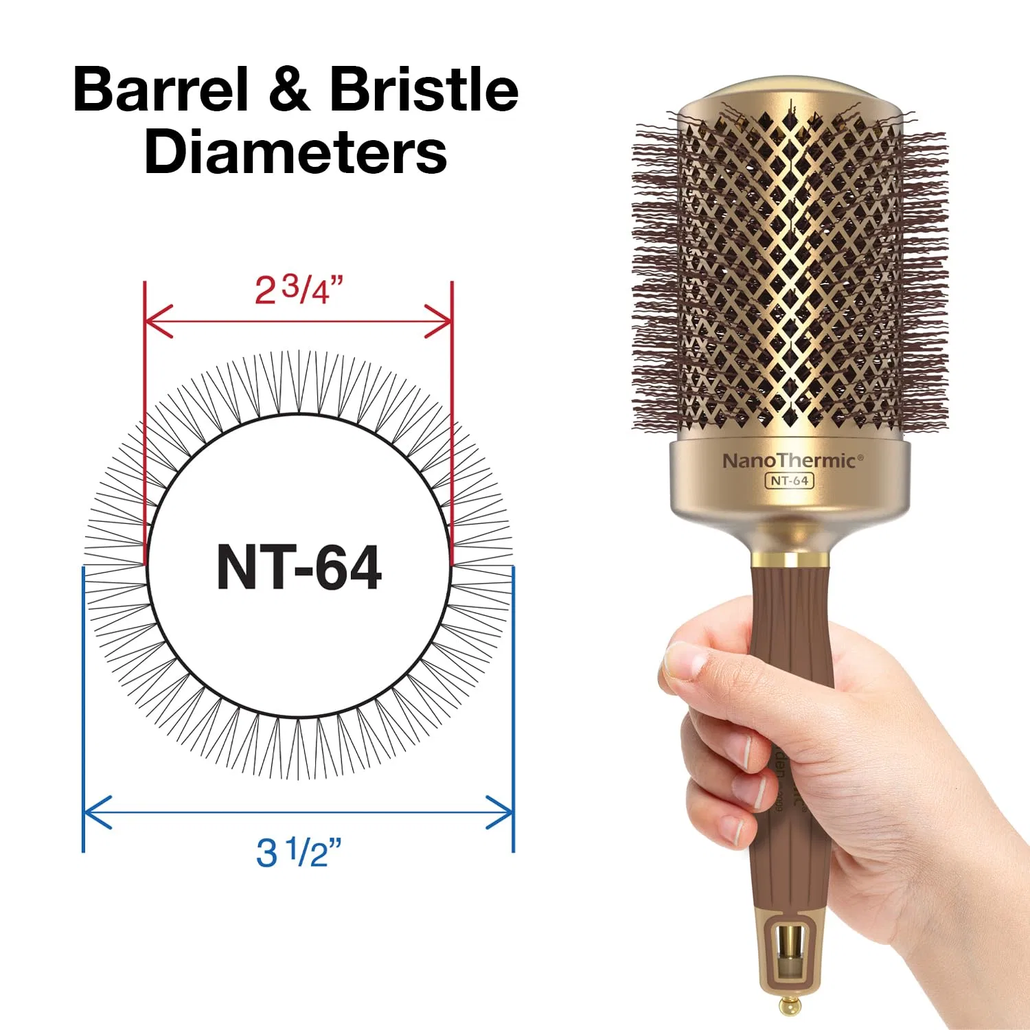 Термическая щетка для волос «Nano Thermic NT-64» от Olivia Garden Olivia Garden — фото 2