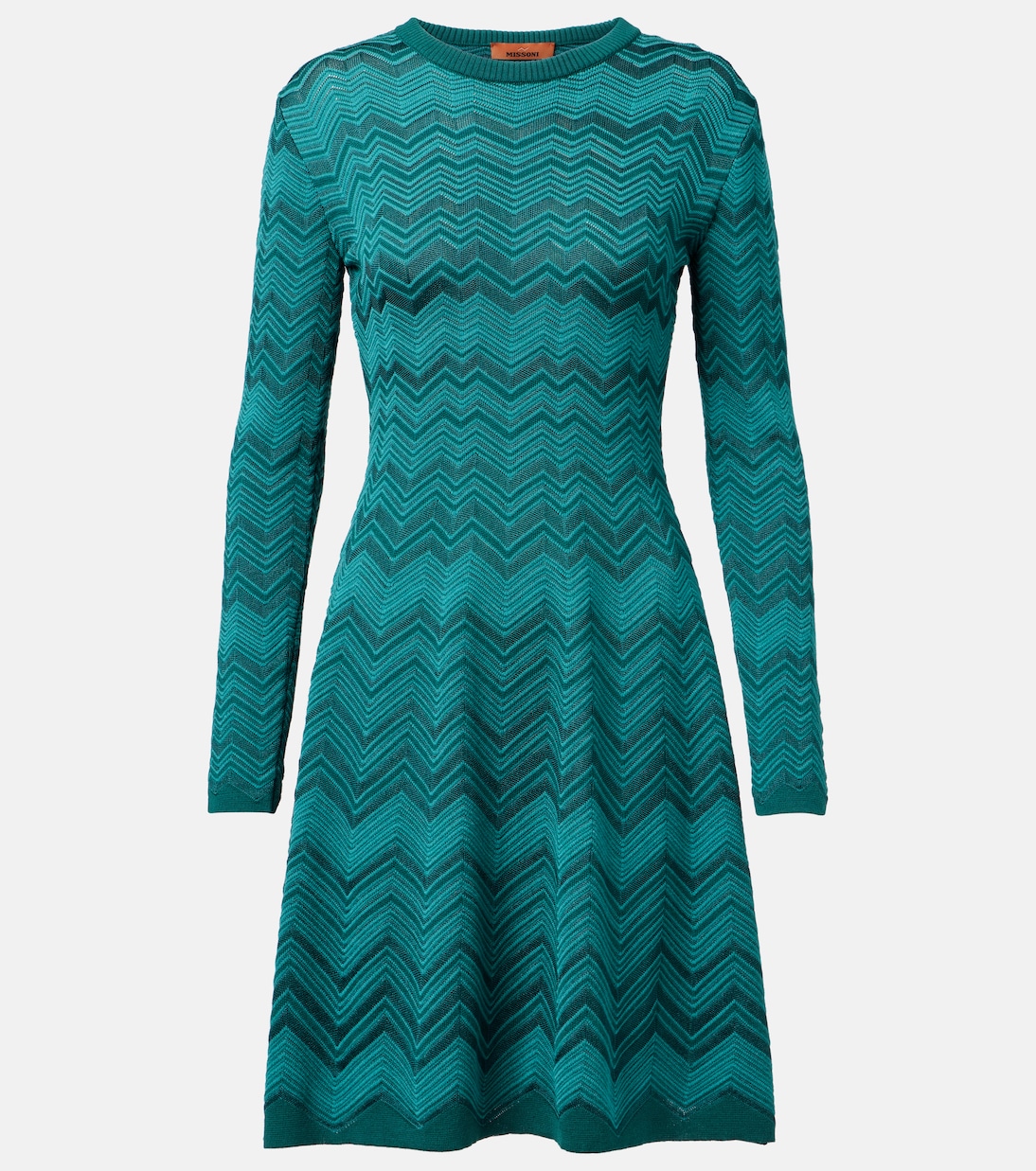 

Мини-платье с зигзагообразным узором Missoni, Solid Color Green