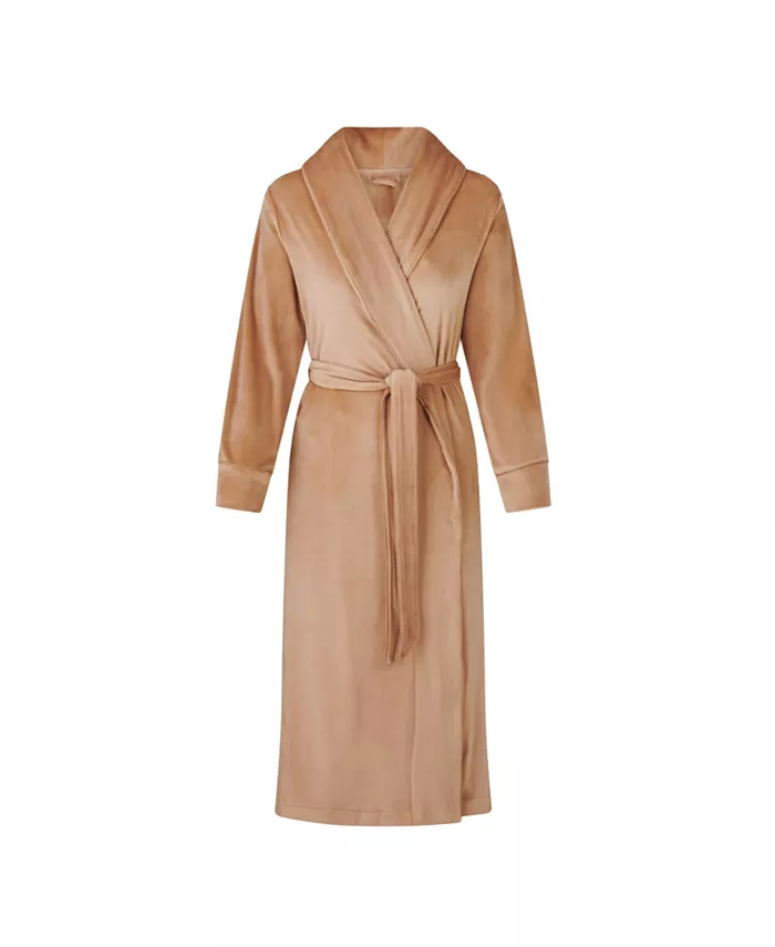 

Женский бархатистый велюровый халат Pure Fiber, коричневый/бежевый
