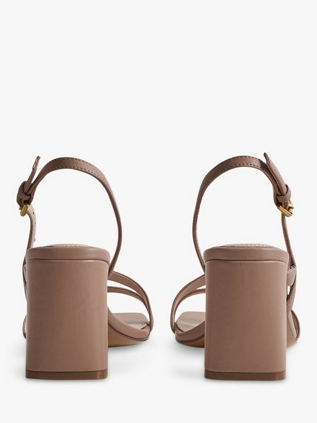 Сандалии Alice на платформе с квадратным каблуком из кожи Reiss, Nude — фото 4