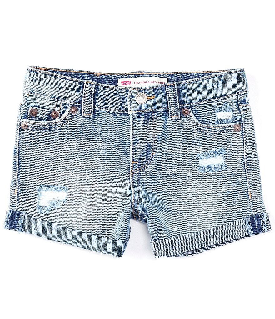 

Джинсовые шорты Levi's Little Girls 2T-6X Girlfriend Shorty, синий
