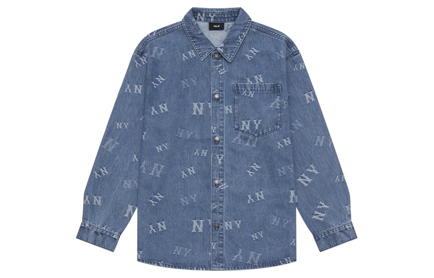 

MONOGRAM Collection New York Yankees 24FW Джимовая рубашка унисекс Индиго MLB