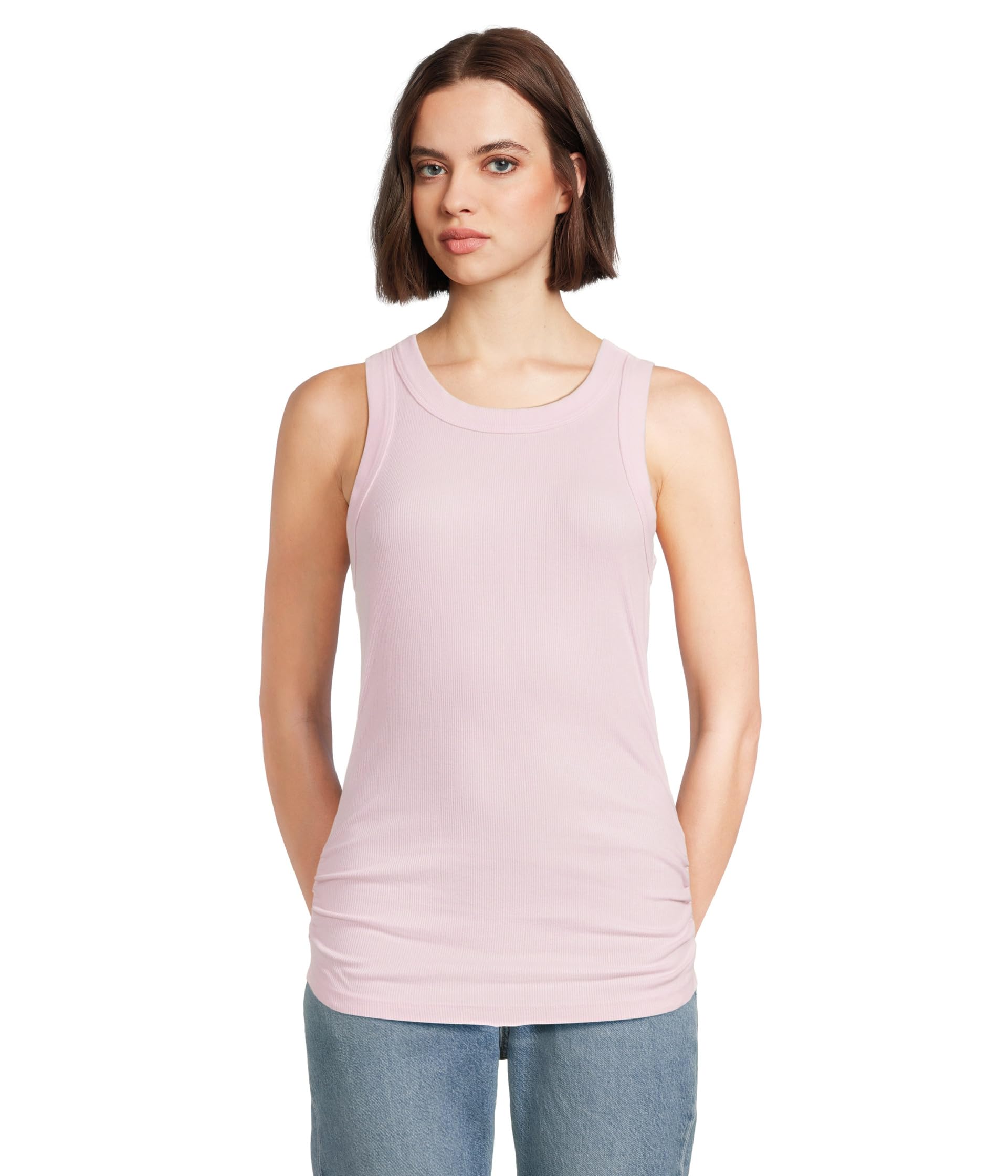 

Топ Michael Stars Halley Ruched Side Tank, цвет Lychee