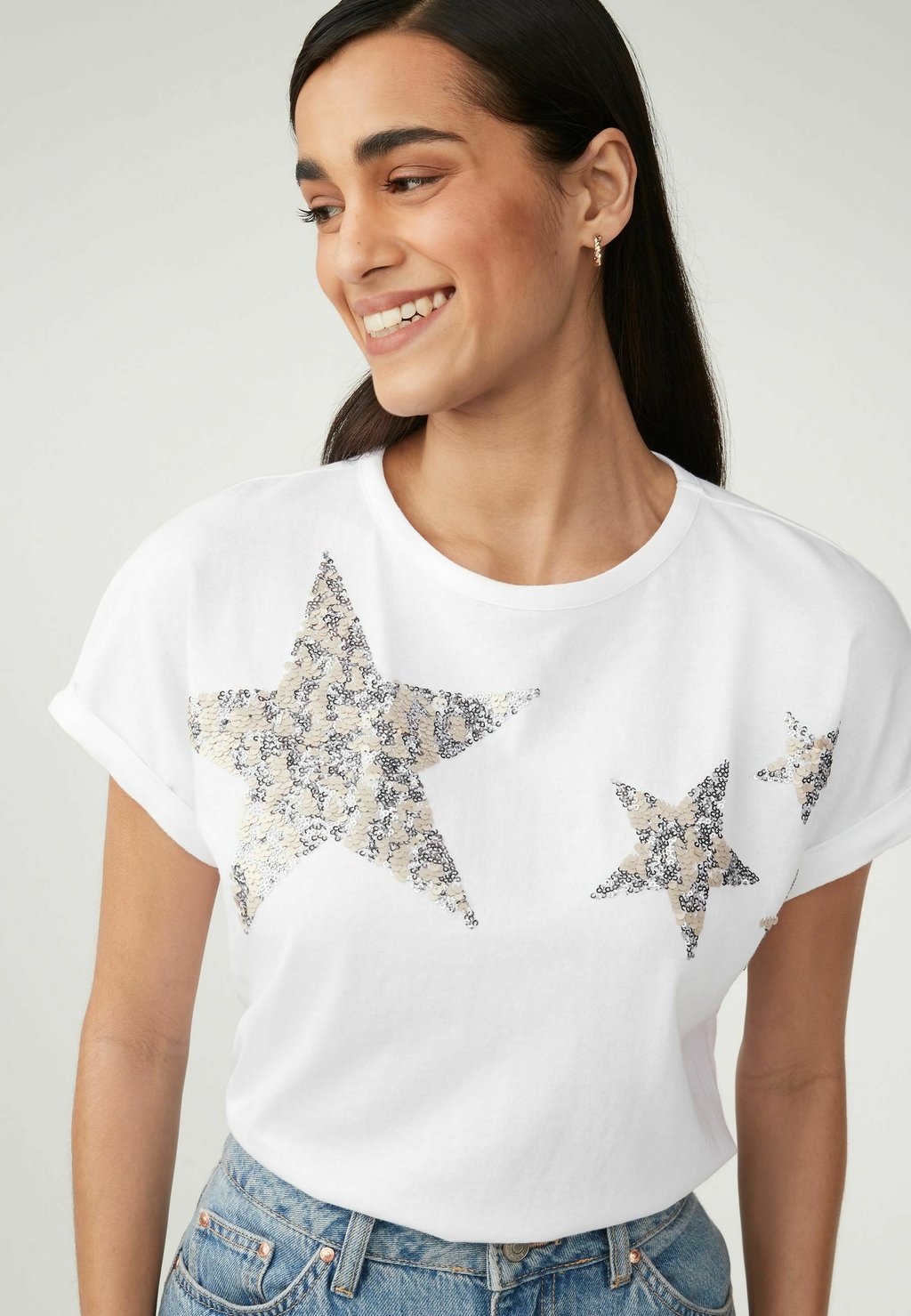 

Футболка с принтом SPARKLE SEQUIN STAR REGULAR FIT Next, цвет white