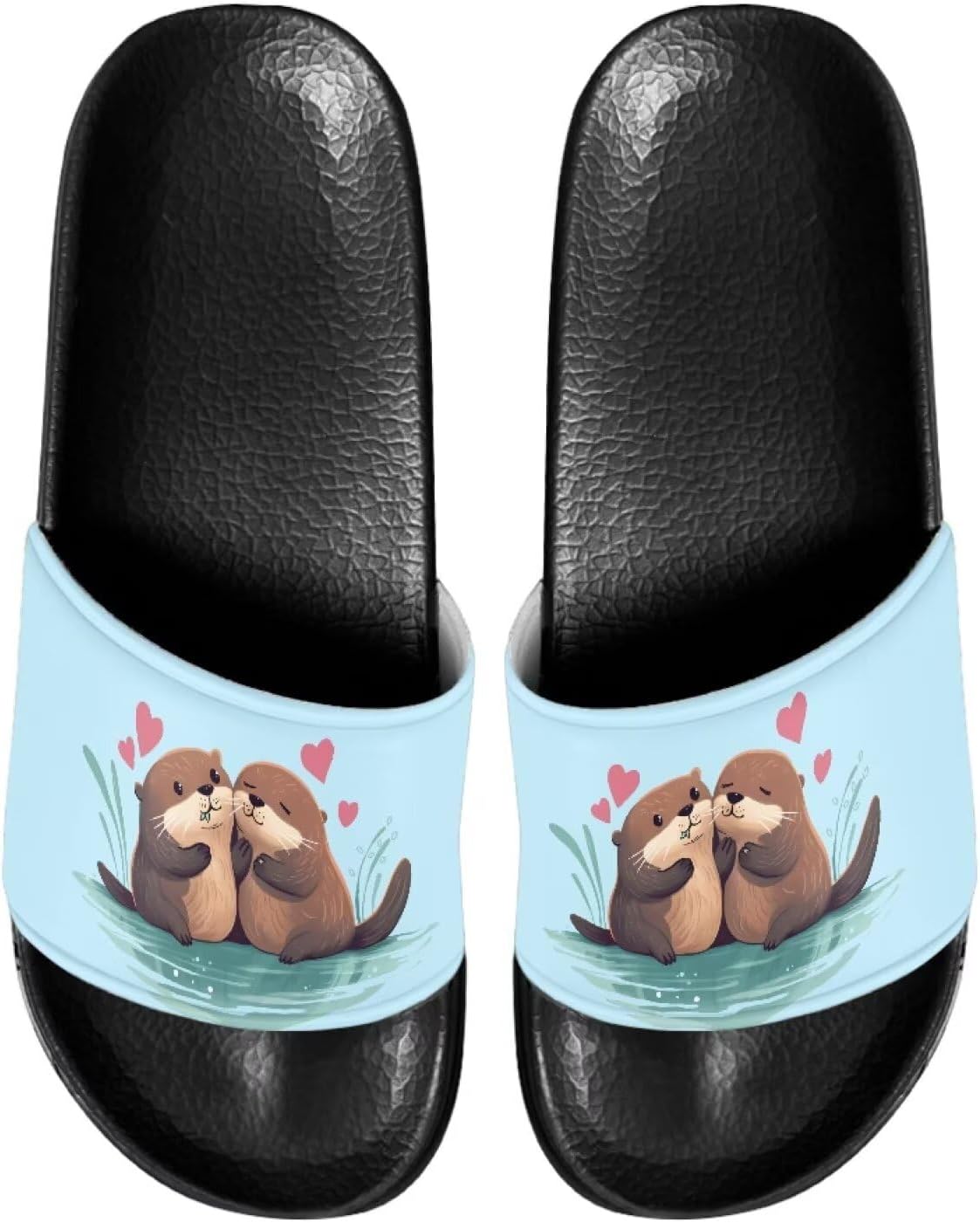 

Милые шлепанцы для женщин, удобные, быстро сохнущие, на плоской подошве, для пляжа и душа Judentidos, Cute Otters