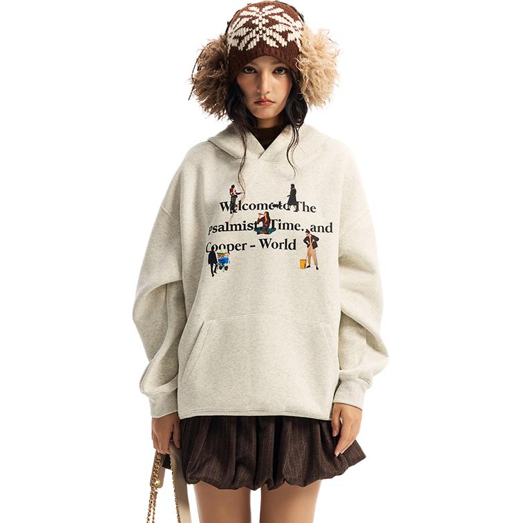 

Толстовка Unisex Hooded Moderate Regular WARRIOR, белый heather серый