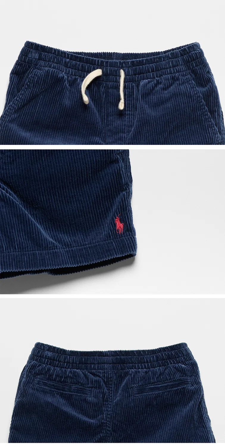 Детские хлопковые вельветовые шорты Prepster синие от Polo Ralph Lauren Children — фото 4