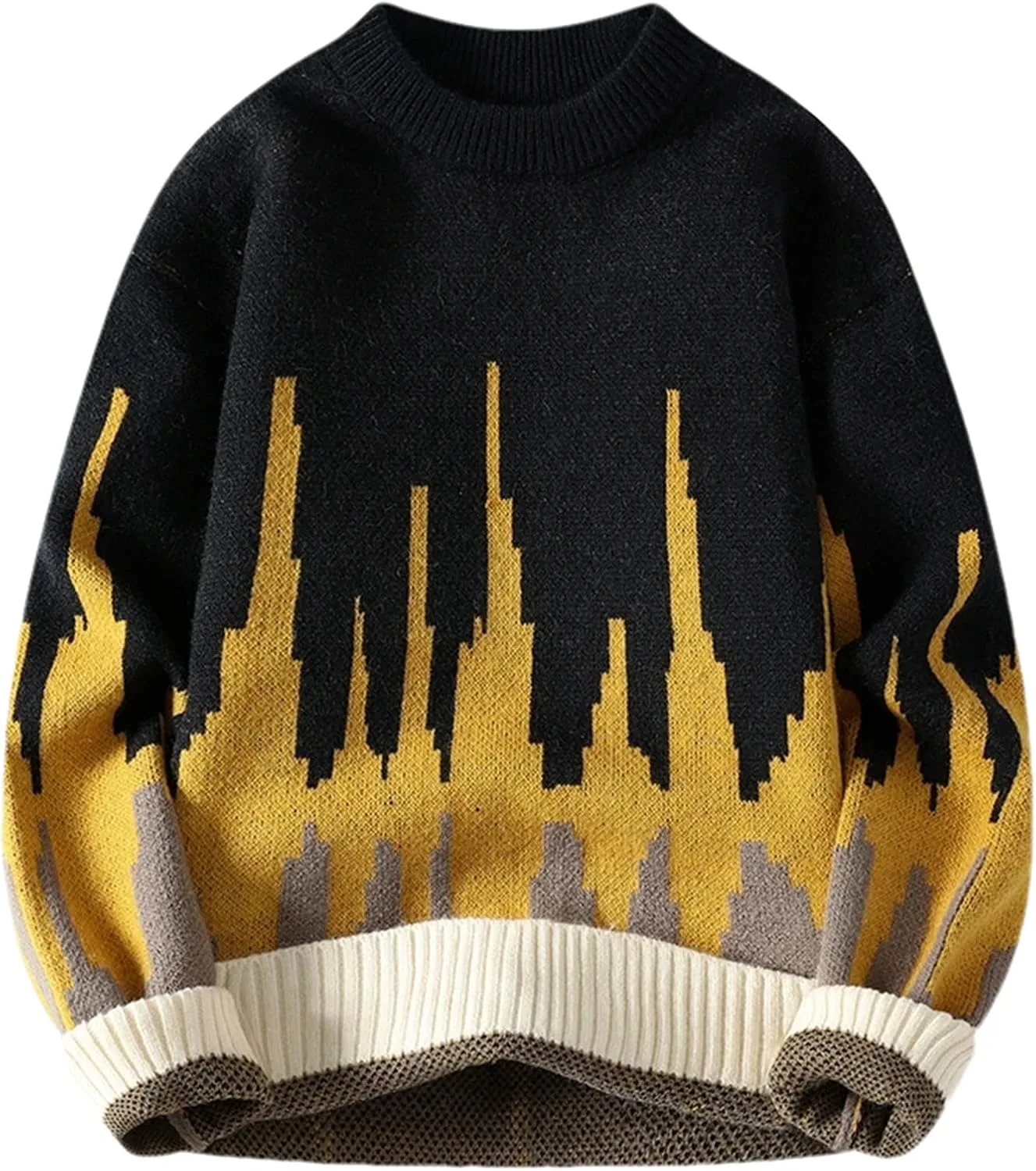 

Мужской зимний вязаный свитер O-Neck утепленный