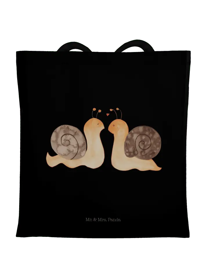 

Сумка для переноски Mr & Mrs Panda Schnecken Liebe ohne Spruch, черный