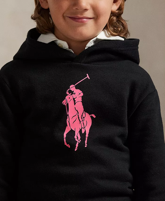 Детская толстовка с капюшоном Pink Pony для малышей и мальчиков Polo Ralph Lauren, черный — фото 3