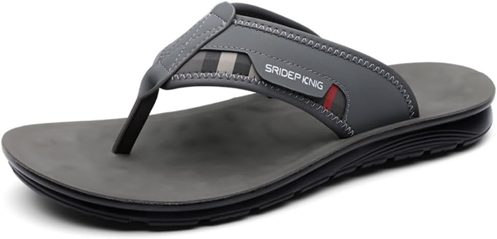 

Мужские шлепанцы Adornosbt: легкие вьетнамки, прочные для ходьбы, серый