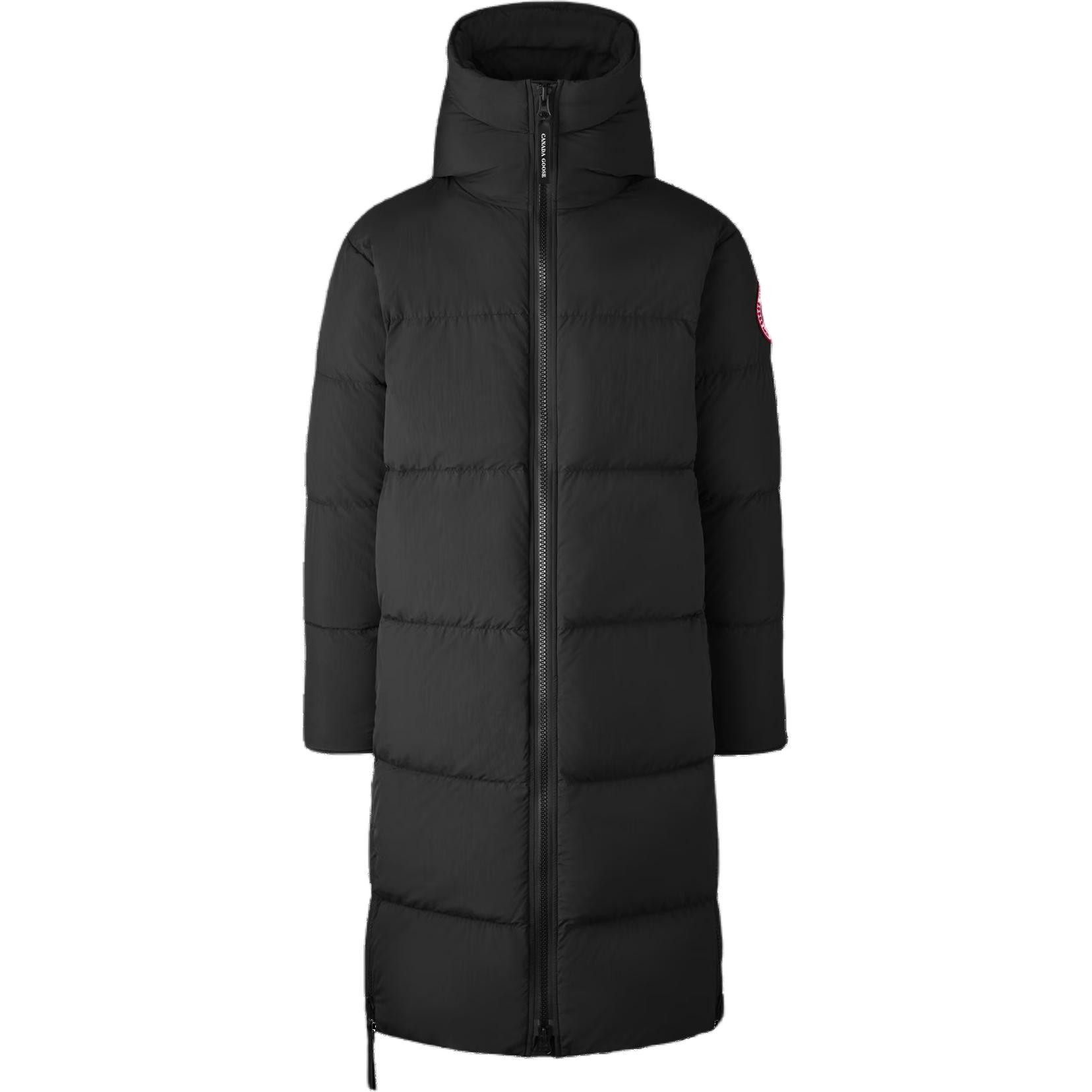 

Пуховик с капюшоном и нашивкой-логотипом Canada Goose, черный