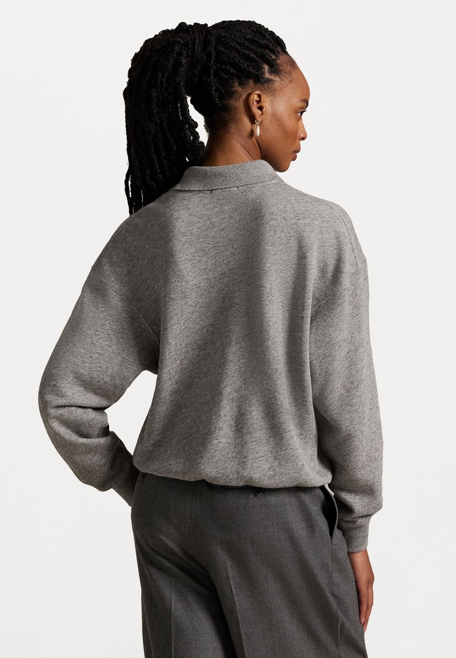Толстовка Polo Ralph Lauren POLO-COLLAR FLEECE PULLOVER, Dark Vintage Heather/Grey — фото 3