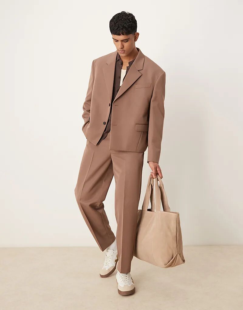 

Зауженные свободные брюки ASOS DESIGN коричневого цвета