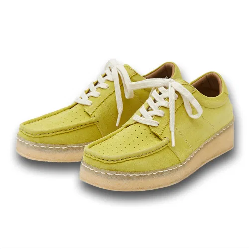 Унисекс кожаные мокасины NEGATIVE THREE Duck Boat Shoes лимонные — фото 3