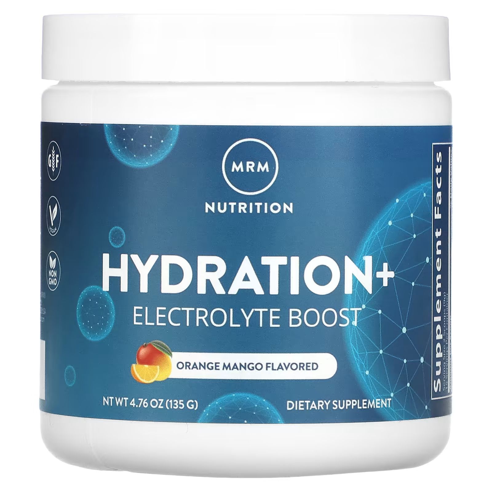 

Hydration+ Electrolyte Boost, апельсин и манго, 4,67 унции (135 г) Mrm Nutrition