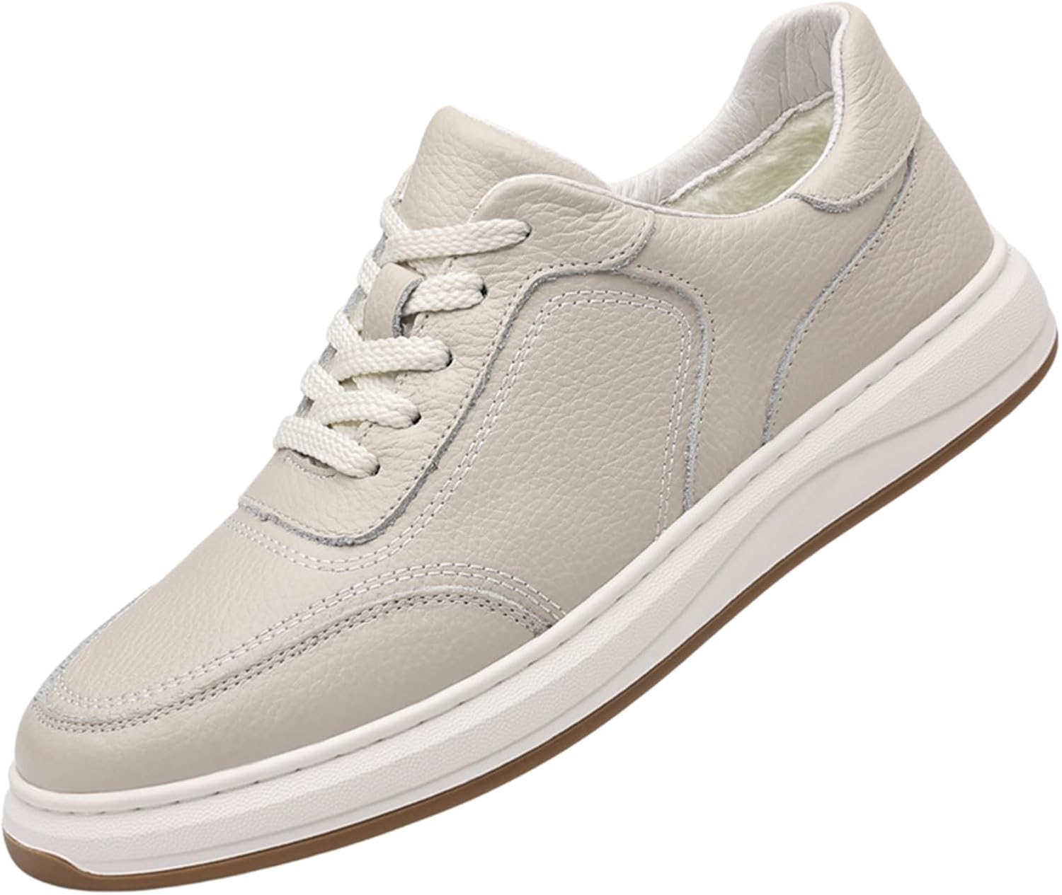 

Мужские модные кроссовки с круглым носком, удобные, с шнуровкой, повседневная обувь для мужчин, деловая, рабочая, для прогулок Generic, бежевый