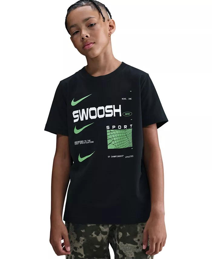 

Футболка Big Kids с принтом Swoosh Nike, черный