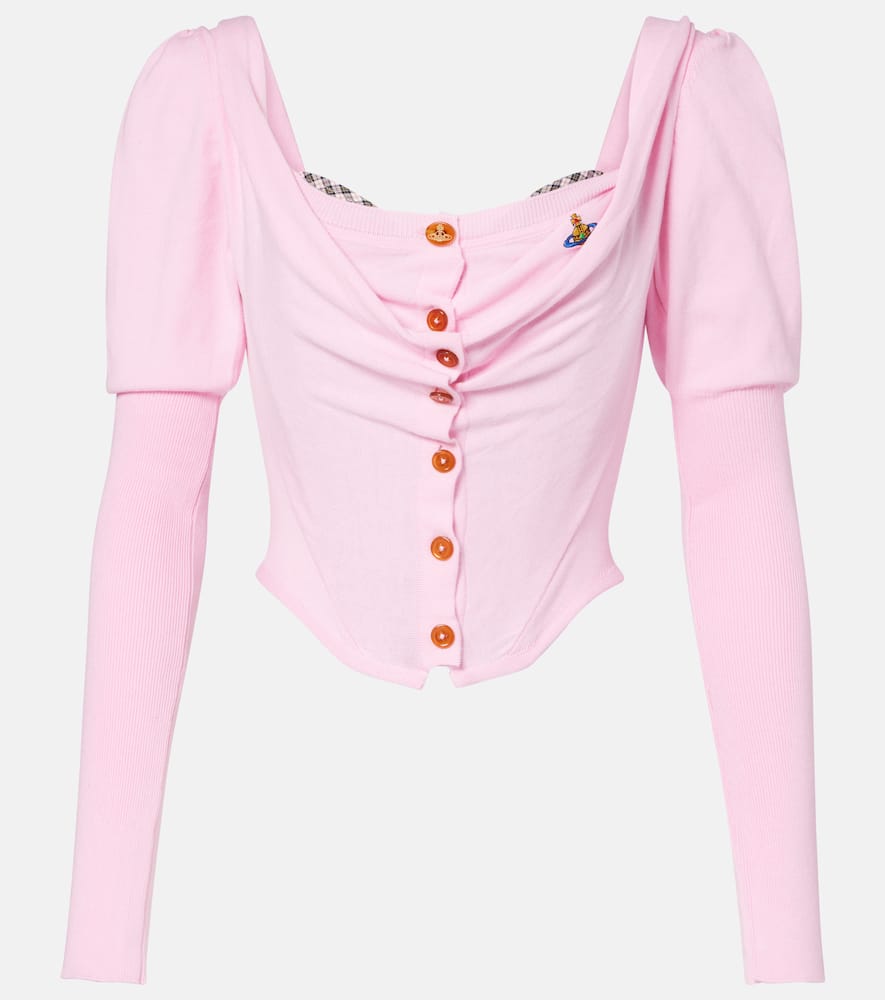 

Кардиган из хлопка и кашемира Bea Corset Vivienne Westwood, Aw25-Pink