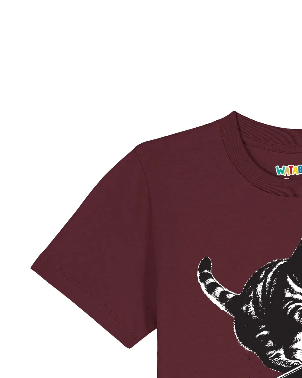 Футболка с принтом Savage Cat, Wat? Apparel, бордовый — фото 3