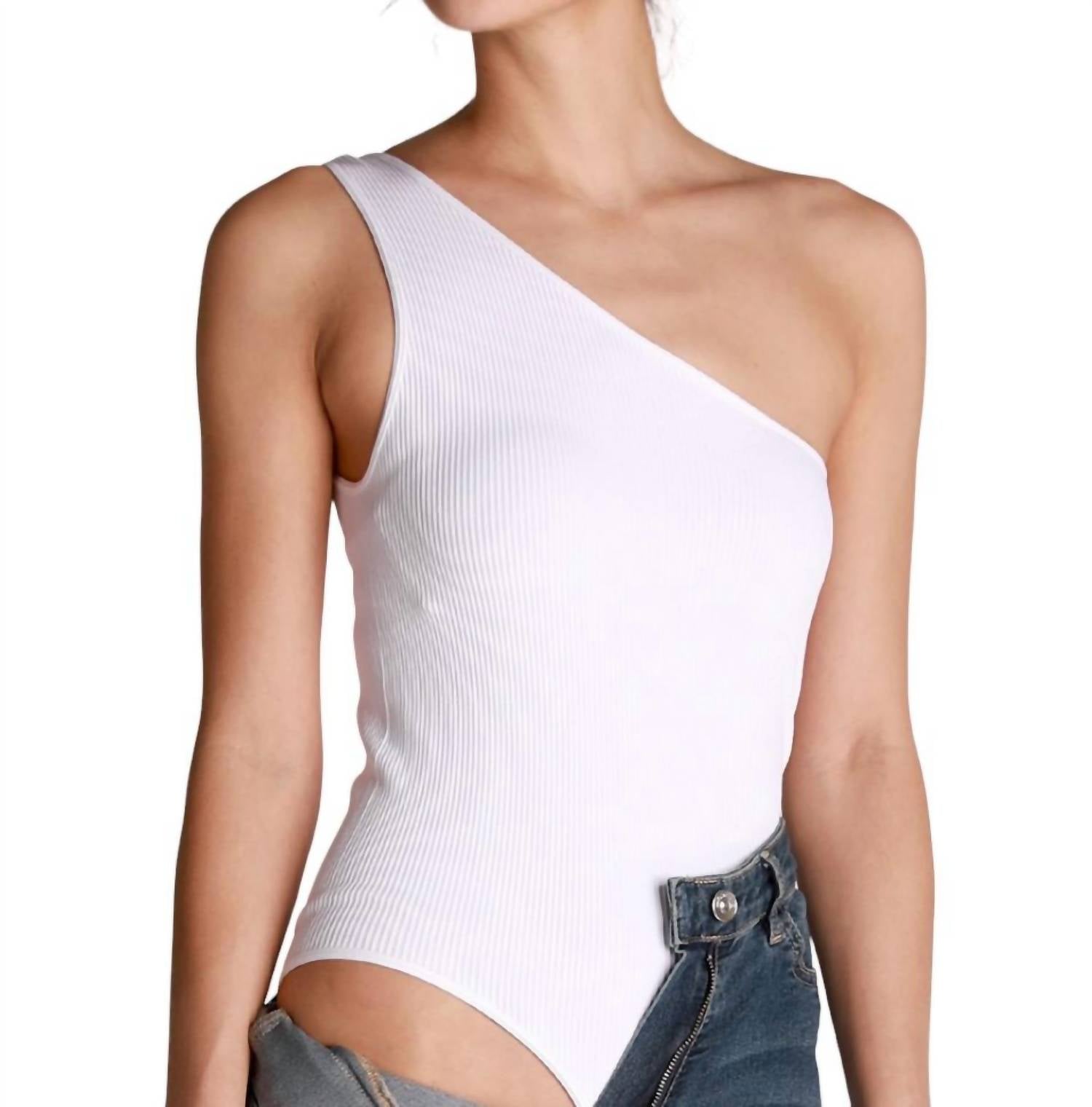 

Nikibiki Белый боди на одно плечо