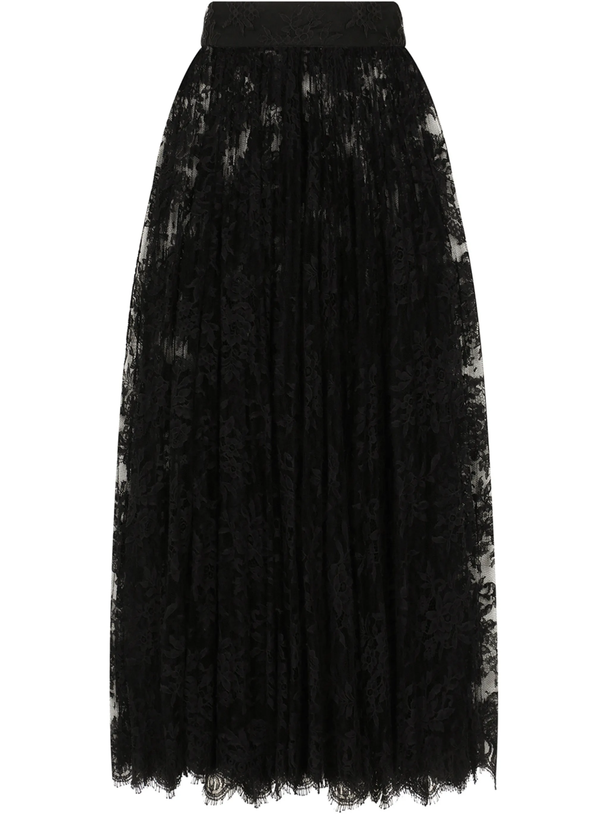 

Прозрачная юбка миди из кружева Dolce & Gabbana, черный