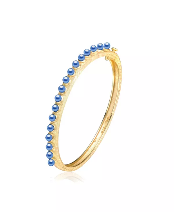 

Браслет из стерлингового серебра 14 карат с бисером и ракушечным жемчугом Genevive, blue