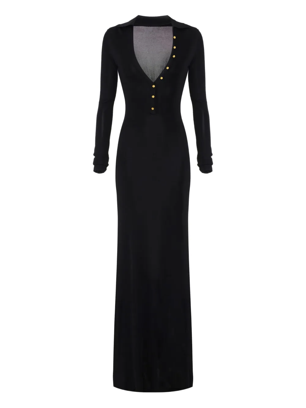 

Платье макси с V-образным вырезом Elisabetta Franchi, черный