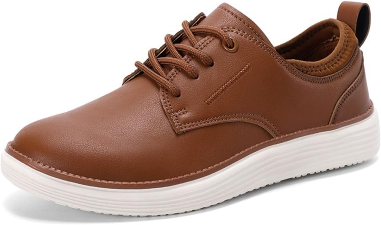 

Мужские повседневные простые оксфорды с комфортной поддержкой свода стопы, деловые туфли, модные кроссовки Tzeohai, коричневый