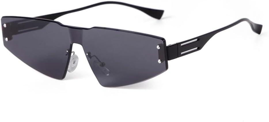 

Модные безрамочные розовые солнцезащитные очки «кошачий глаз» для женщин и мужчин, стильные солнцезащитные очки без оправы с заклепками и защитой от УФ-излучения TKKTLLT, C1