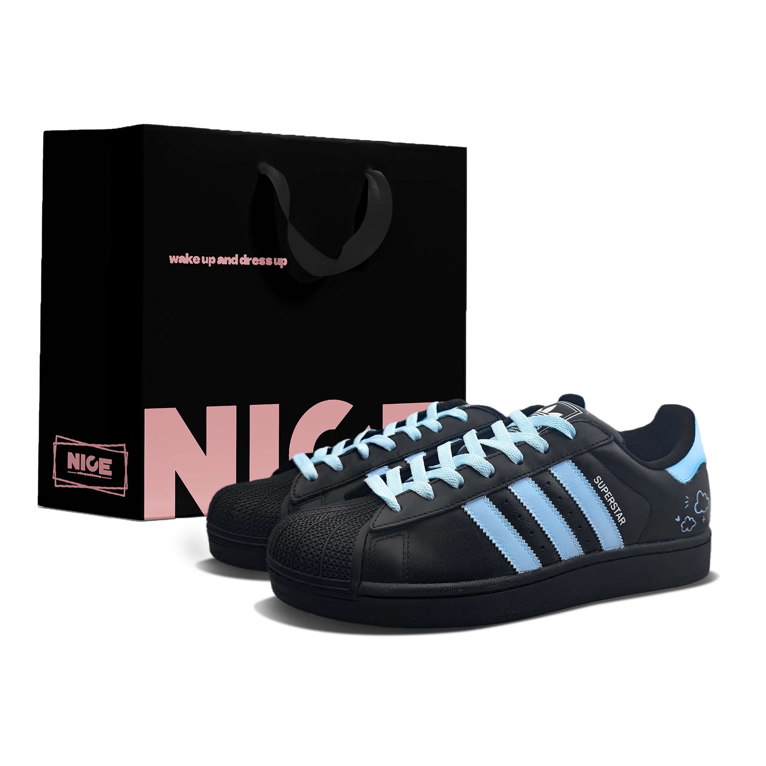 

Adidas Originals Superstar 2 устойчивые к истиранию низкие кроссовки для скейтбординга Unisex Black