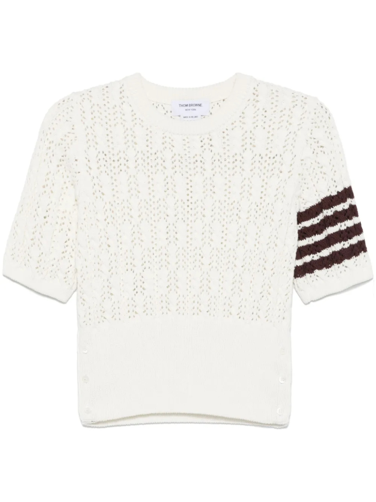 

Футболка с полосками 4-Bar Thom Browne, белый