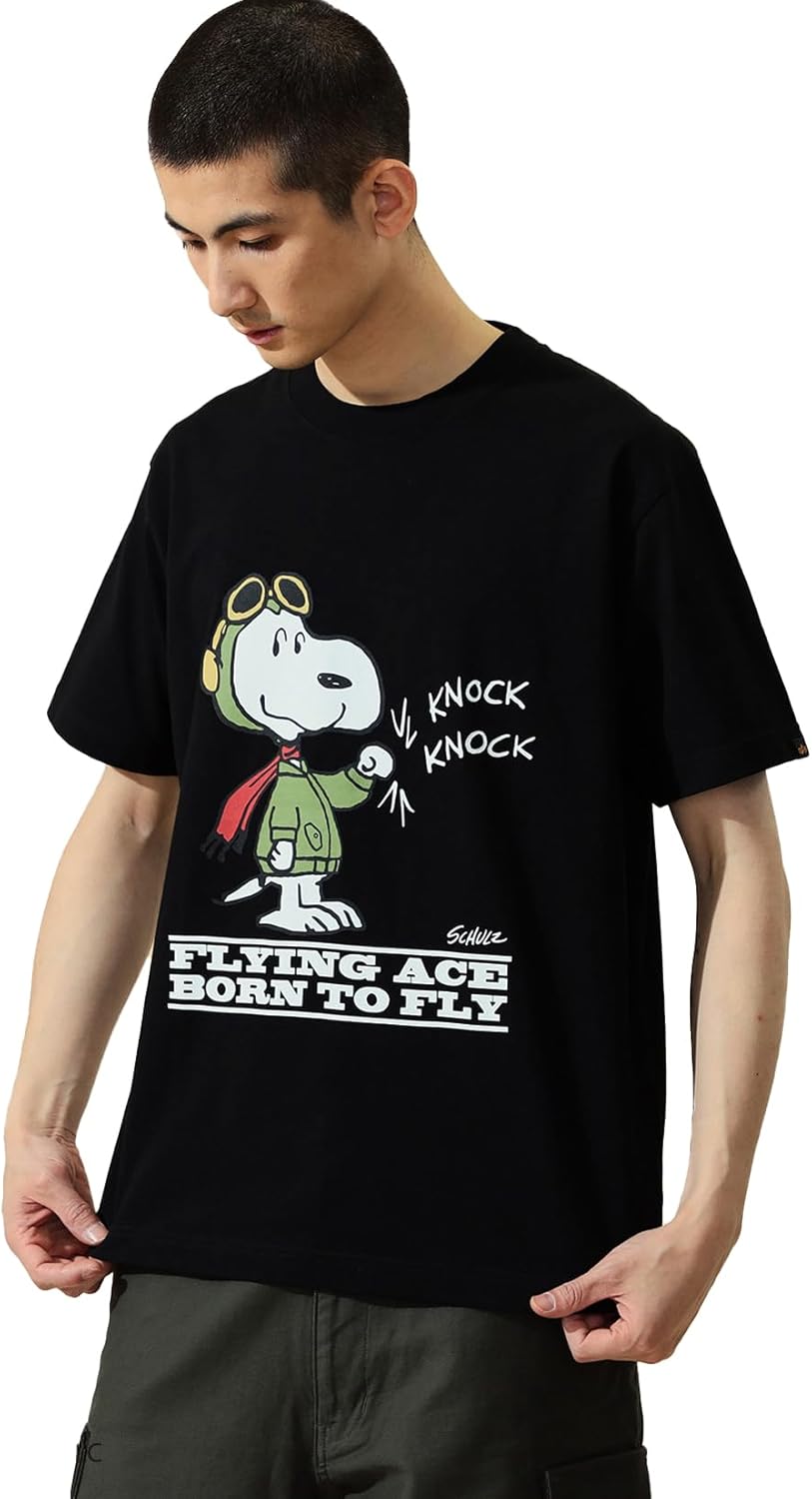 

Мужская футболка с коротким рукавом Alpha Industries PEANUTS x ALPHA/Snoopy (KNOCK) TC1627 Alpha Industries Inc, черный