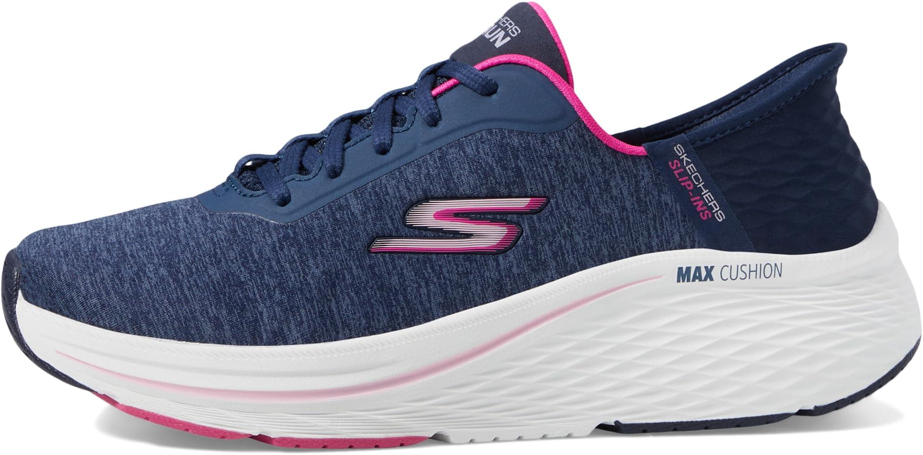 Кроссовки SKECHERS Max Cushioning Elite 2.0 Prevail Hands Free Slip-Ins, цвет Navy/Pink — фото 4