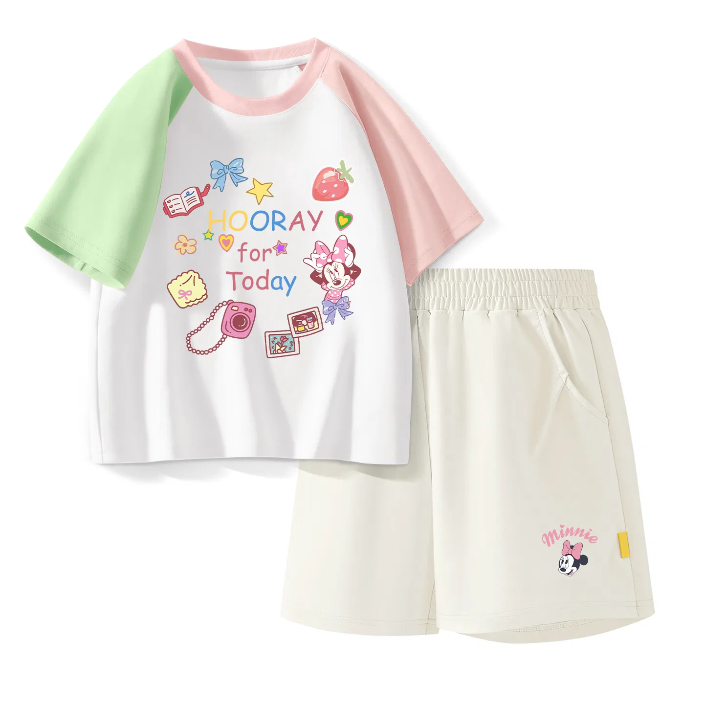 Детский спортивный костюм Casual Sportswear 2 Piece Set Disney, Diversity Green Pink+Lift Eye K_Bottom Right Mist White