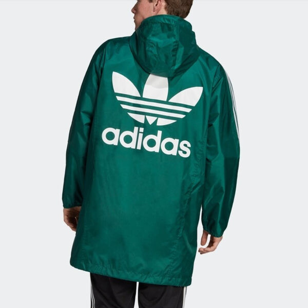 Куртка originals long wb medium style wind coat male green Adidas, зеленый — фото 4