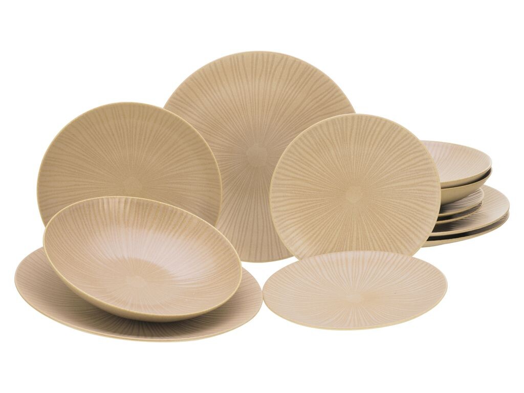 

CreaTable, 23920, Vesuvio Sand, набор тарелок, 12 предметов, керамогранит, желтый