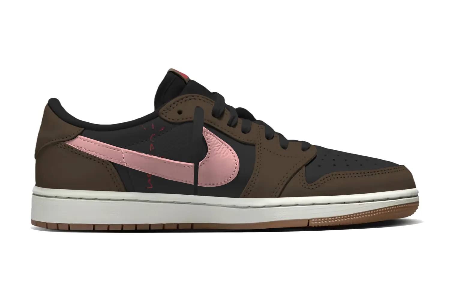 Travis Scott x Air 1 Travis Scott X AJ1 Low 70 Collaboration Низкие винтажные баскетбольные кроссовки унисекс Jordan, черный коричневый — фото 4