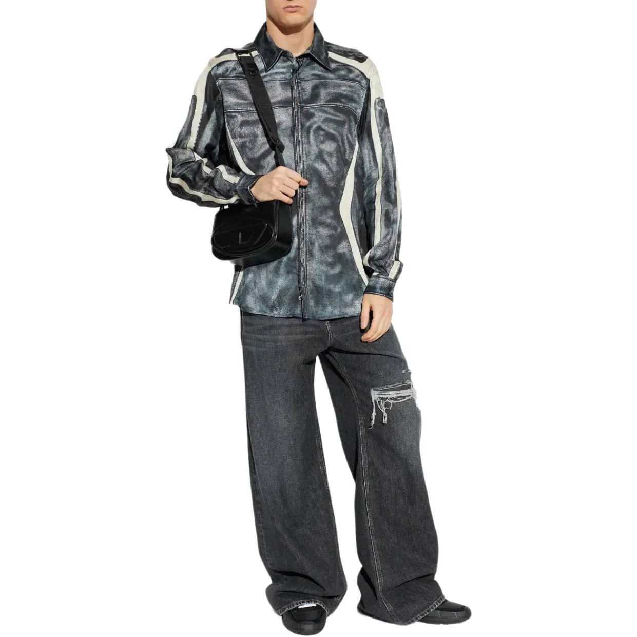 Рубашка S-Simply-Bmcz на молнии DIESEL, Black — фото 3