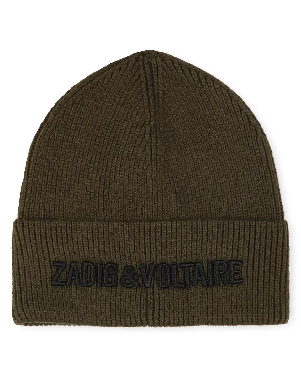 

Вязаная шапка с вышитым логотипом Zadig & Voltaire, зеленый